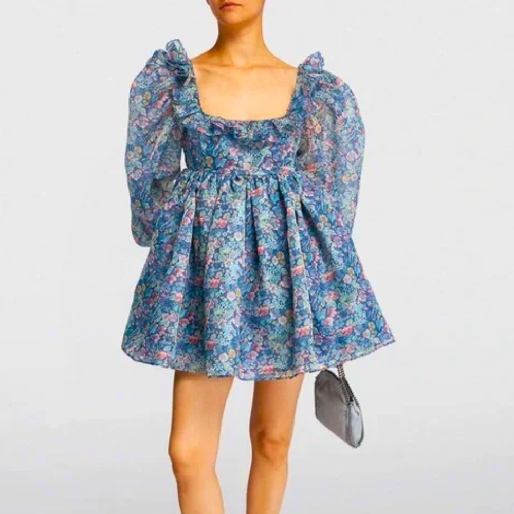 The Mayfair Puff Dress in Secret Garden Selkie